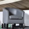 grey leatherette reception tub chair newbury