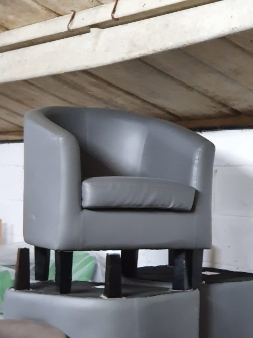 grey leatherette reception tub chair newbury
