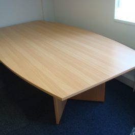 2600mm Beech Boat Shaped Meeting Table
