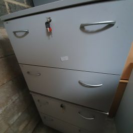 Desk Height 2 Drawer Side Filing Cabinet, Grey
