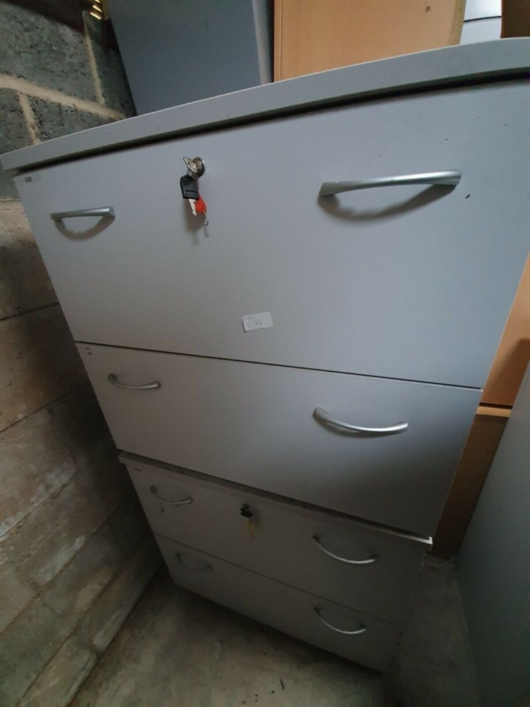 Desk Height 2 Drawer Side Filing Grey Office Furniture Newbury